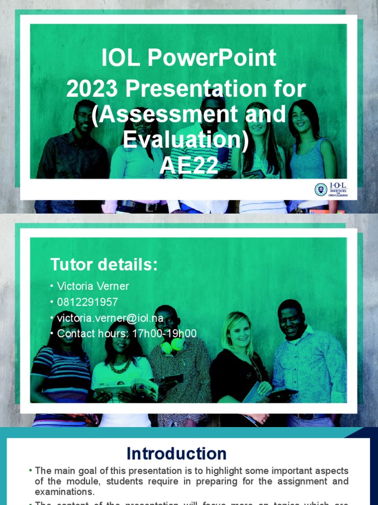 IOL 2023 Assessment Presentation | PDF | Career & Growth | Business