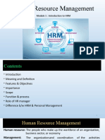 Human Resource Management: Module 1: Introduction To HRM