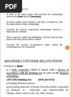 Banker and Customer Relationship