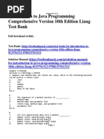 Introduction To Java Programming Comprehensive Version 10th Edition Liang Test Bank Download