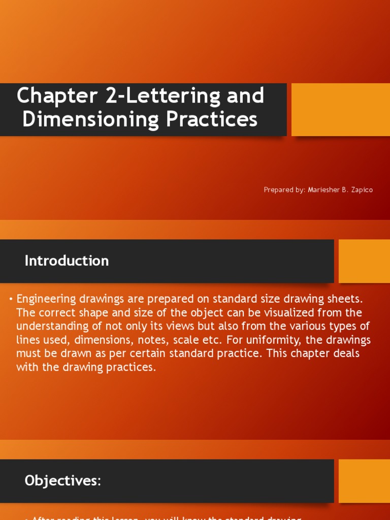 Lettering and Dimensioning Standards | PDF | Drawing | Letter Case