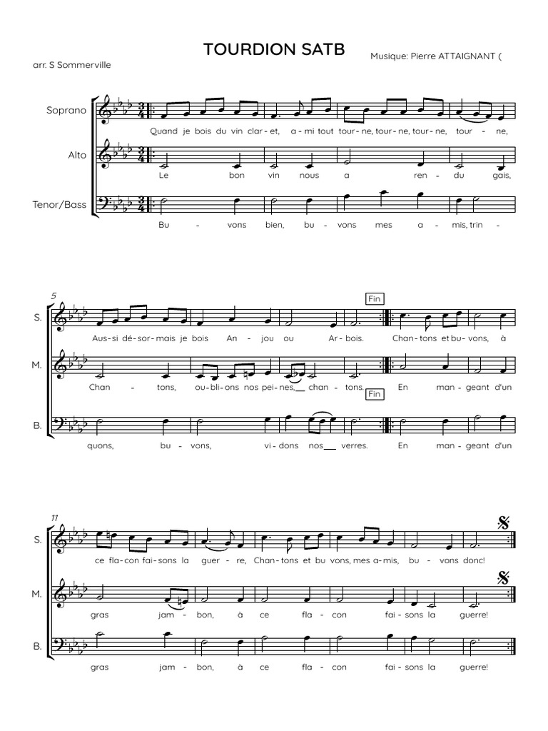 Tourdion - Satb - Full Score | PDF