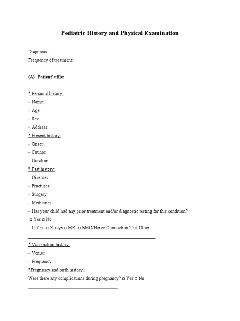 Pediatric Performa 5 | PDF