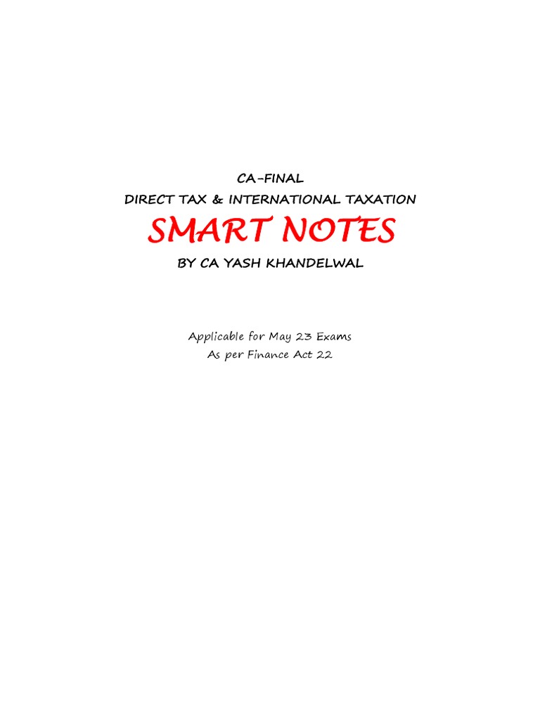 Dt smart notes by ca yash khandlwal pdf depreciation expense