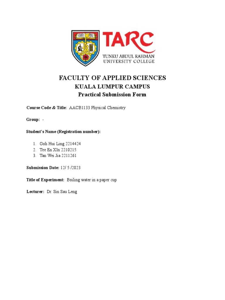 Exp 1 Boiling Water in Paper Cup PDF