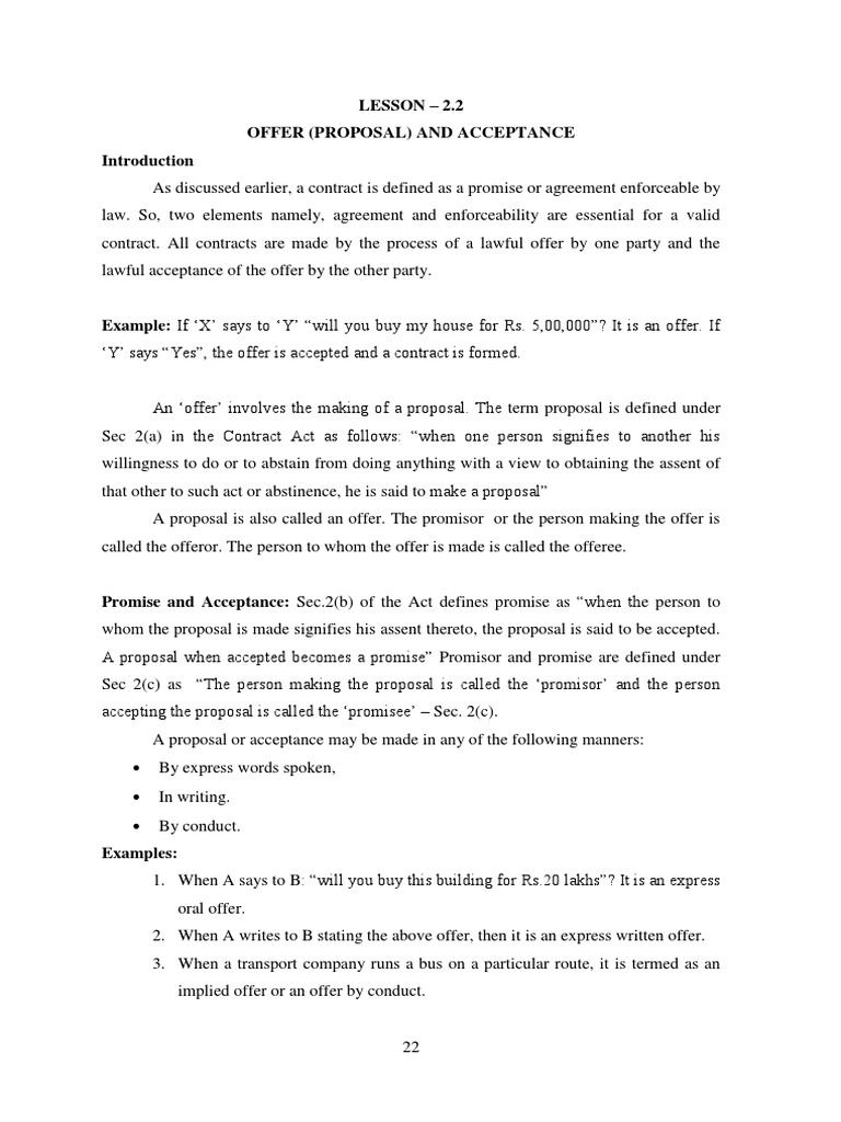 Offer and Acceptance in Contracts | PDF | Offer And Acceptance | Auction