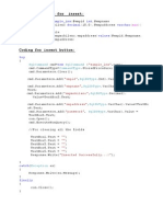 Sample Program On All Operations (Insert, Delete, Update, Reset) in