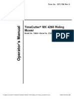 TimeCutter MX 4260 Riding59845 Operators Manual