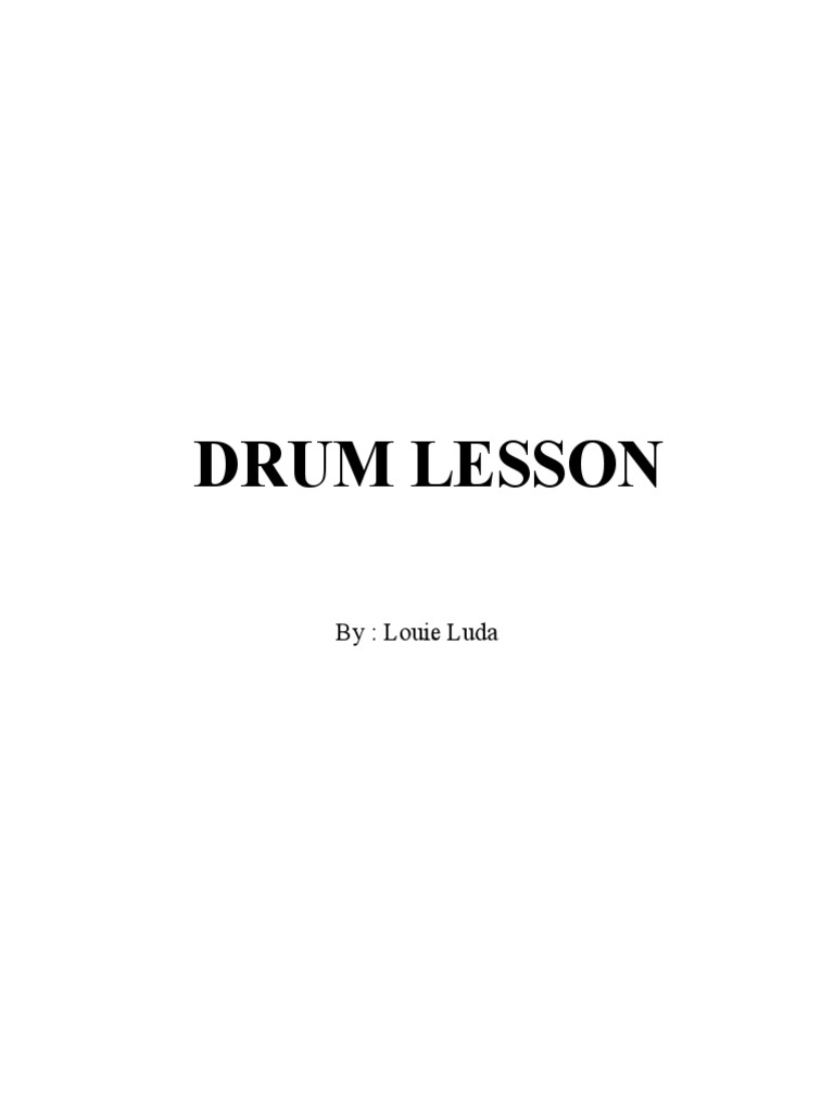 Drum Lesson PDF Drum Kit Drum
