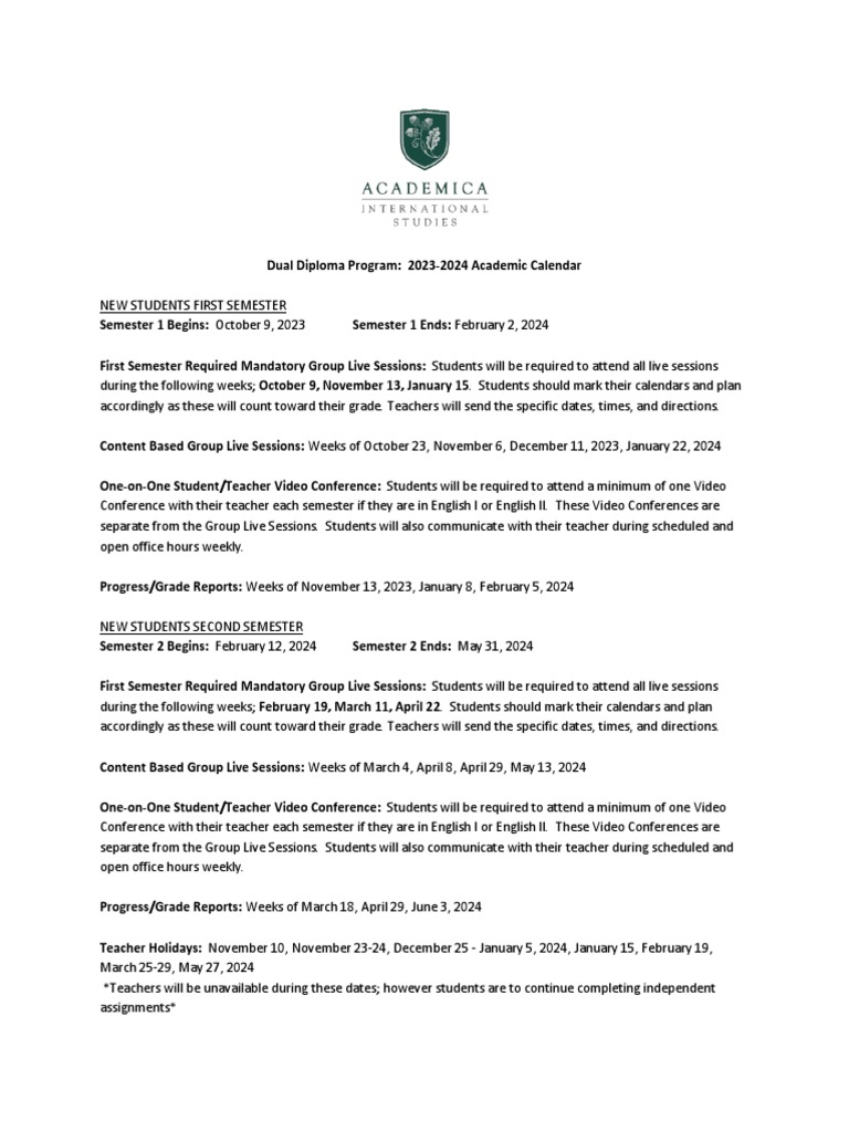 New Master Calendar Dual Diploma 20232024 PDF