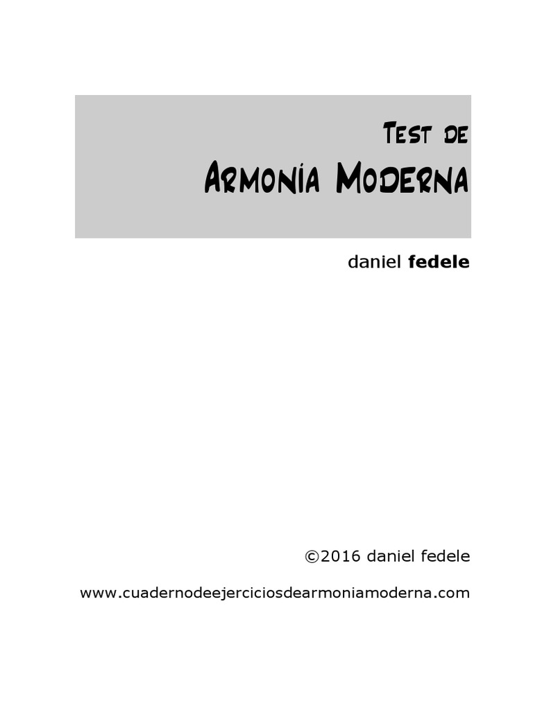 Daniel Fedele - Test de Armonía Moderna | PDF