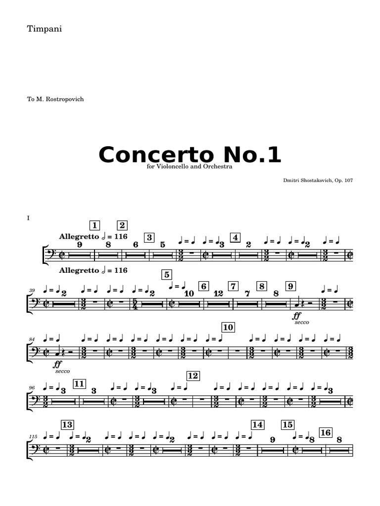 Cello Concerto No.1 Op.107 D. Shostakovich 分谱 PDF