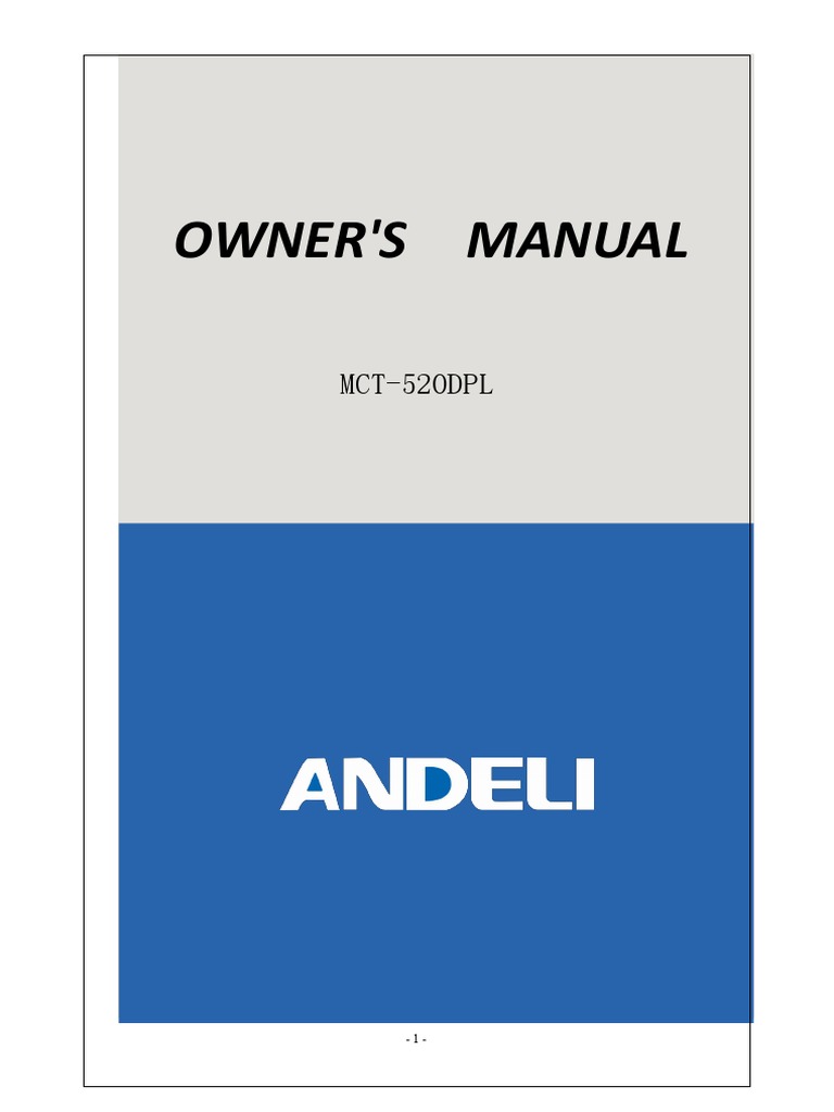 Andeli MCT-520DPL | PDF | Construction | Welding