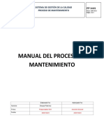 Manual Del Proceso de Mantenimiento.