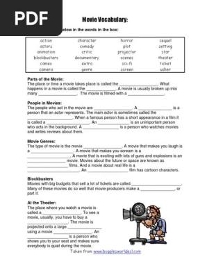Movie Vocabulary