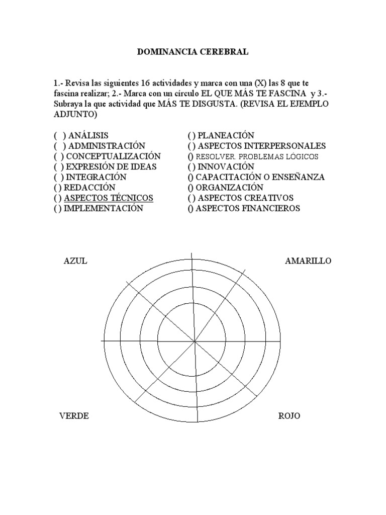 Test de Dominancia Cerebral | PDF