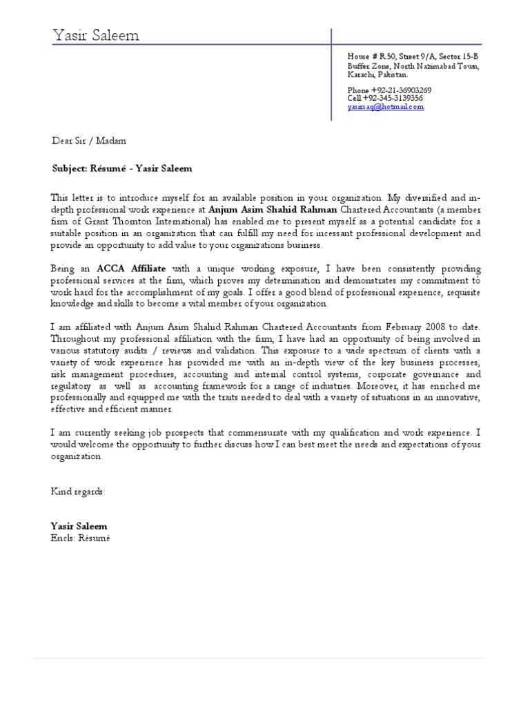 Cv With Cover Letter Accounting Audit