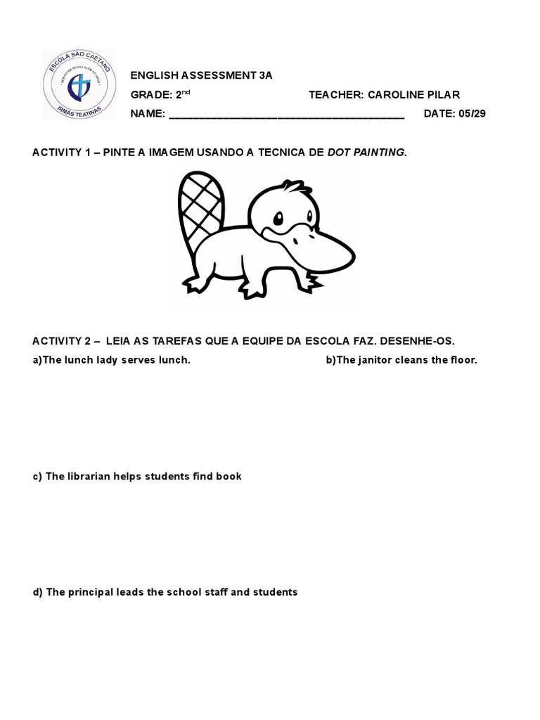 Prova 3 2nd Grade Pearson Global School Pdf Language Arts