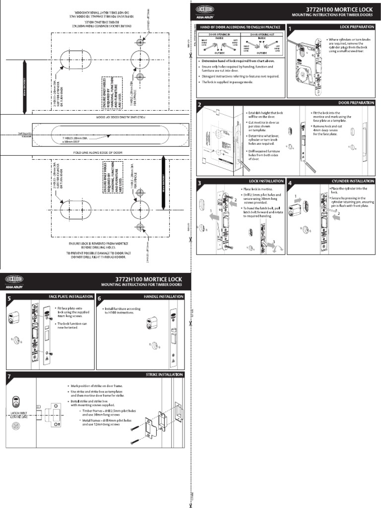 Mortice Lock Installation Instructions PDF
