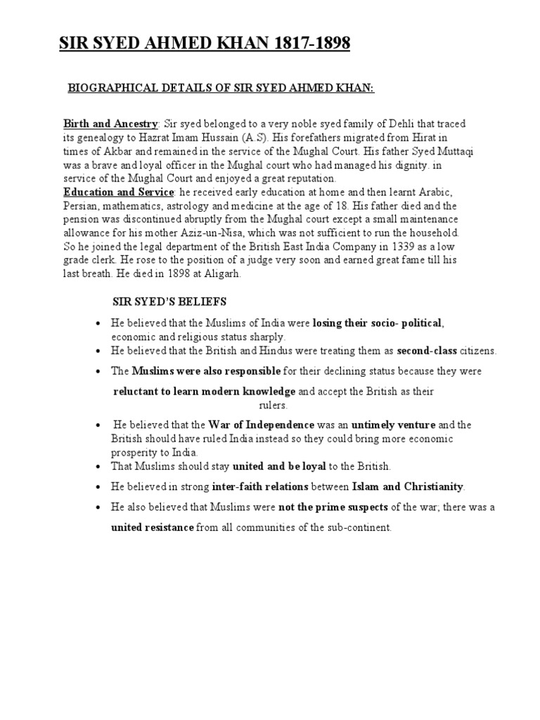 Sir Syed Ahmed Khan Pdf