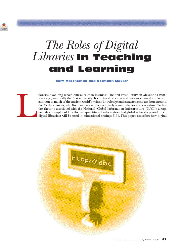 The Roles of Digital Libraries: in Teaching and Learning | PDF