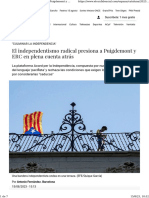 El Independentismo Radical Presiona A Puigdemont y ERC en Plena Cuenta Atrás