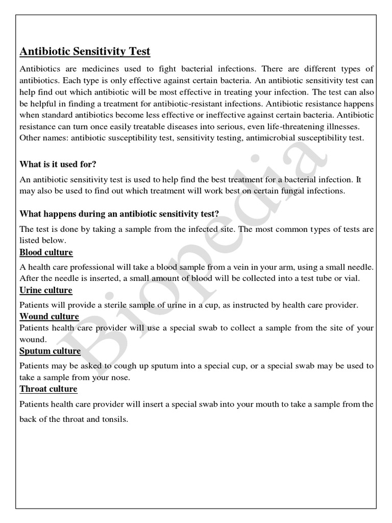 Antibiotic Sensitivity Testing Overview | PDF | Medicine | Microbiology