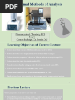 Thermal Methods of Analysis: Pharmaceutical Chemistry IIIB 516-T Course Incharge: Dr. Somia Gul