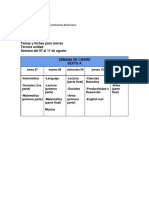 Temas y Fechas de Cierres de La Tercera Unidad