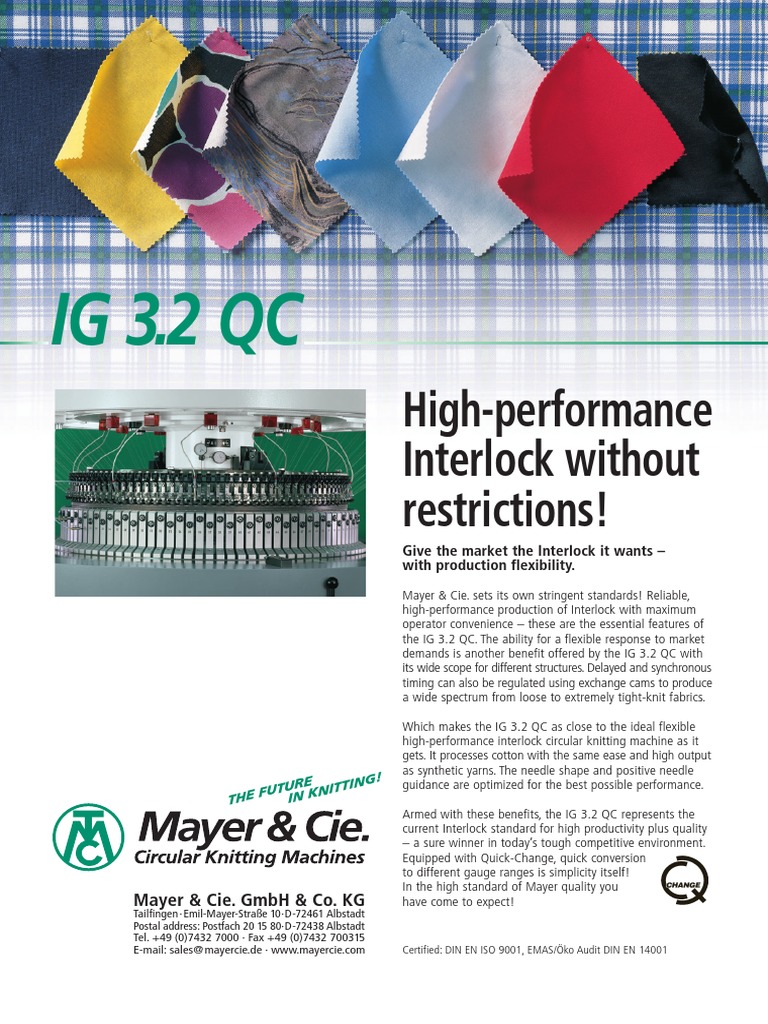 IG 3.2 QC: High-Performance Knitting Machine | PDF | Knitting | Textiles