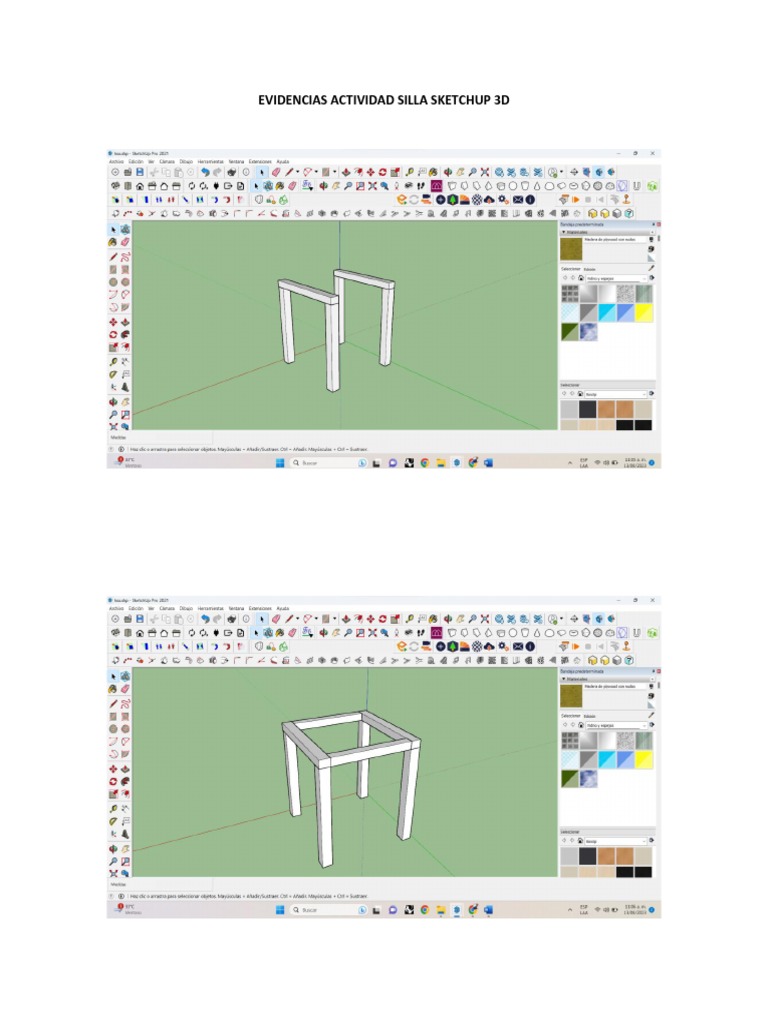 Evidencias actividad silla sketchup 3d pdf