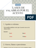 Clases de Palabras Por El Acento