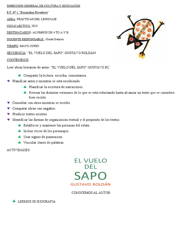 Secuencia El Vuelo Del Sapo Pdf