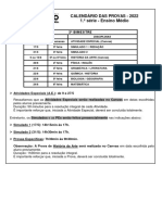 Calendário PE - 1 Série - 2º Bimestre-1