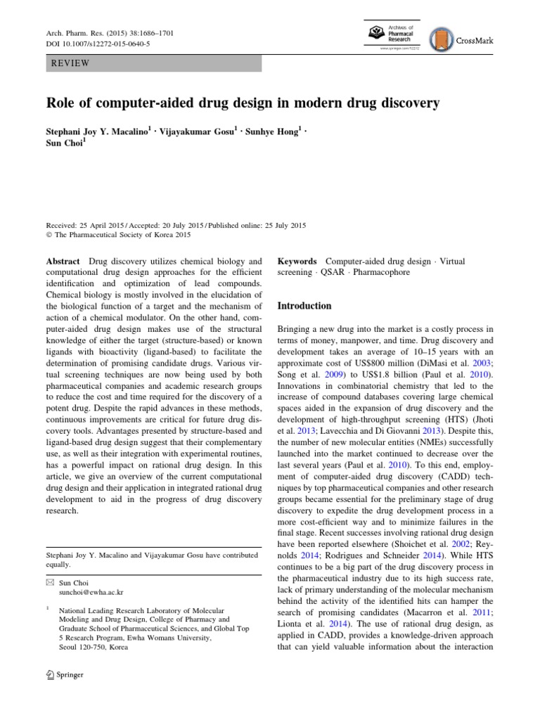 Computer-Aided Drug Design Overview | PDF | Drug Design | Docking ...