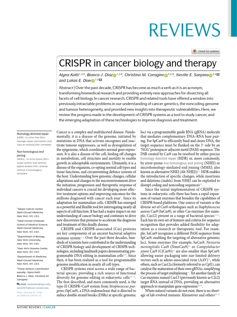 Katti Et Al-2022-Nature Reviews Cancer | PDF