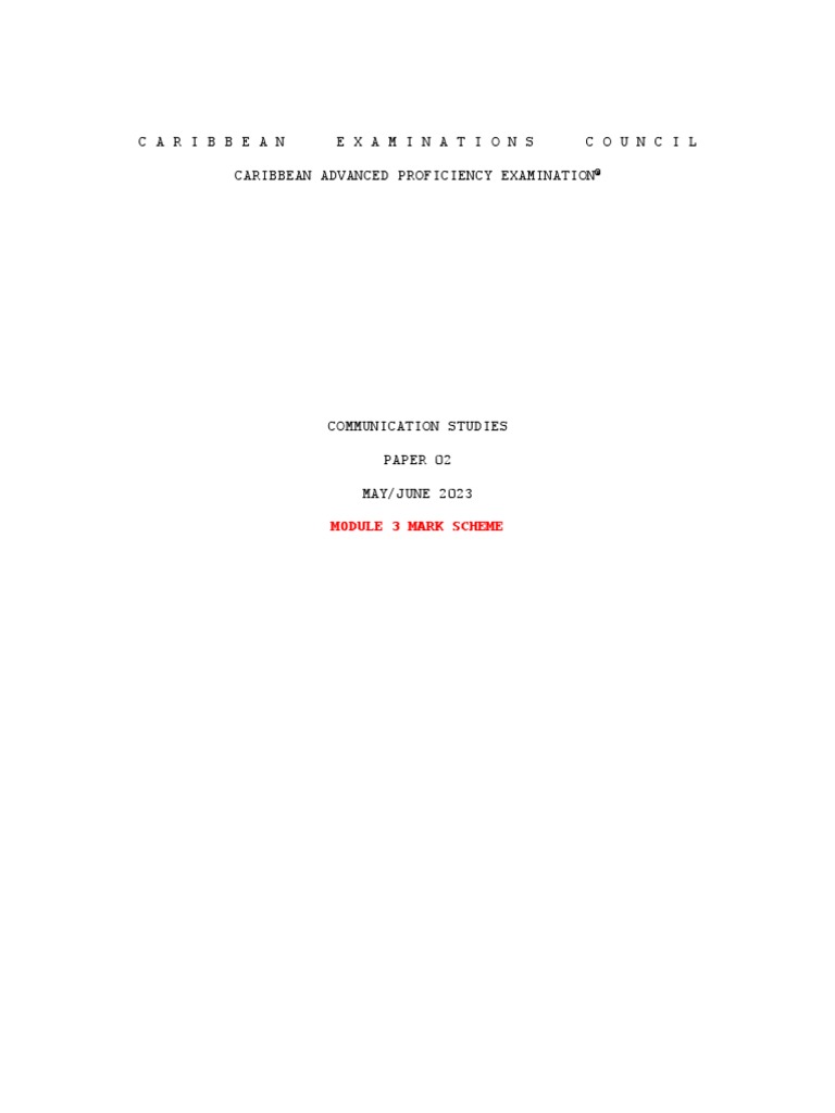 2023 Paper 2 Module 3 Mark Scheme For Standardization PDF