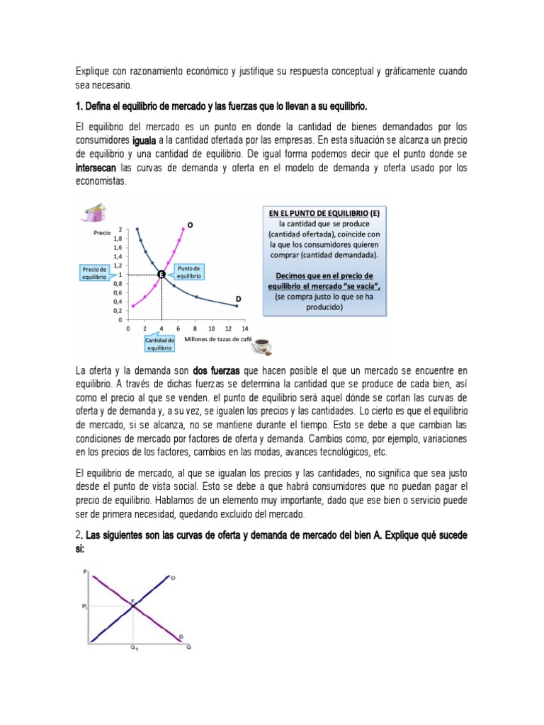 Economia Taller 2 | PDF | Oferta y demanda | Equilibrio económico