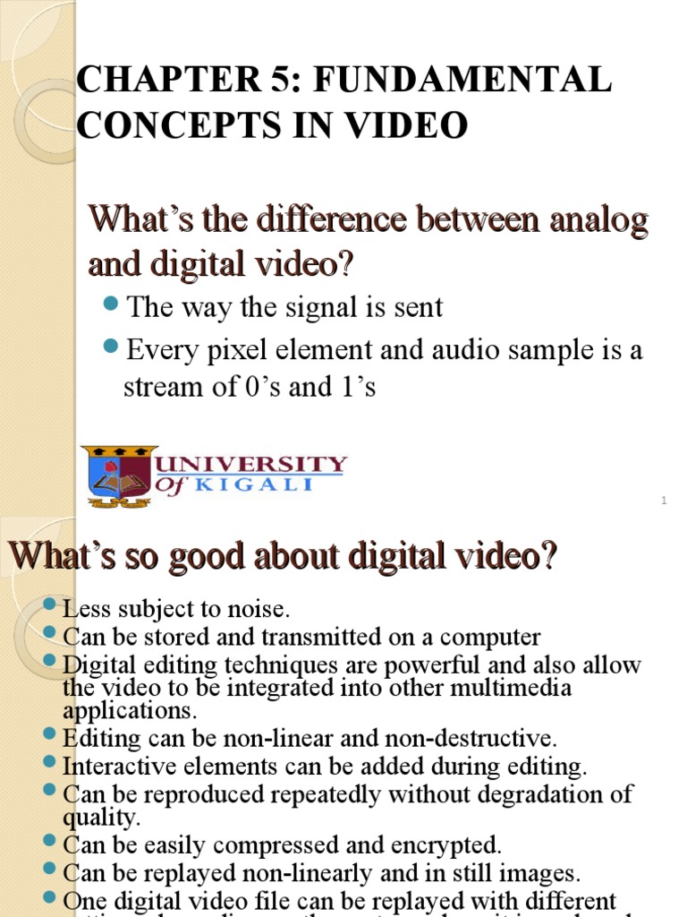 Key Video Concepts Explained | PDF | Video | Data Compression