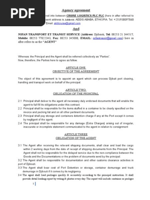 Agency agreement