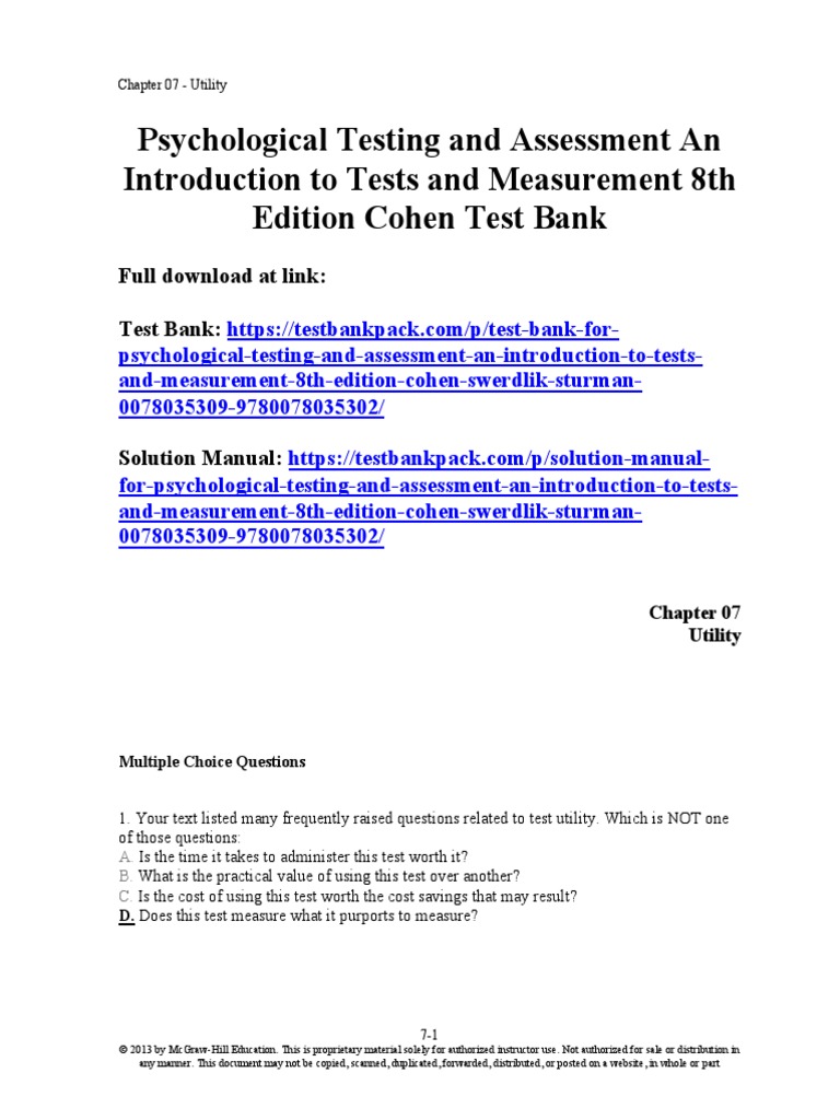 Psychological Testing and Assessment An Introduction To Tests and ...
