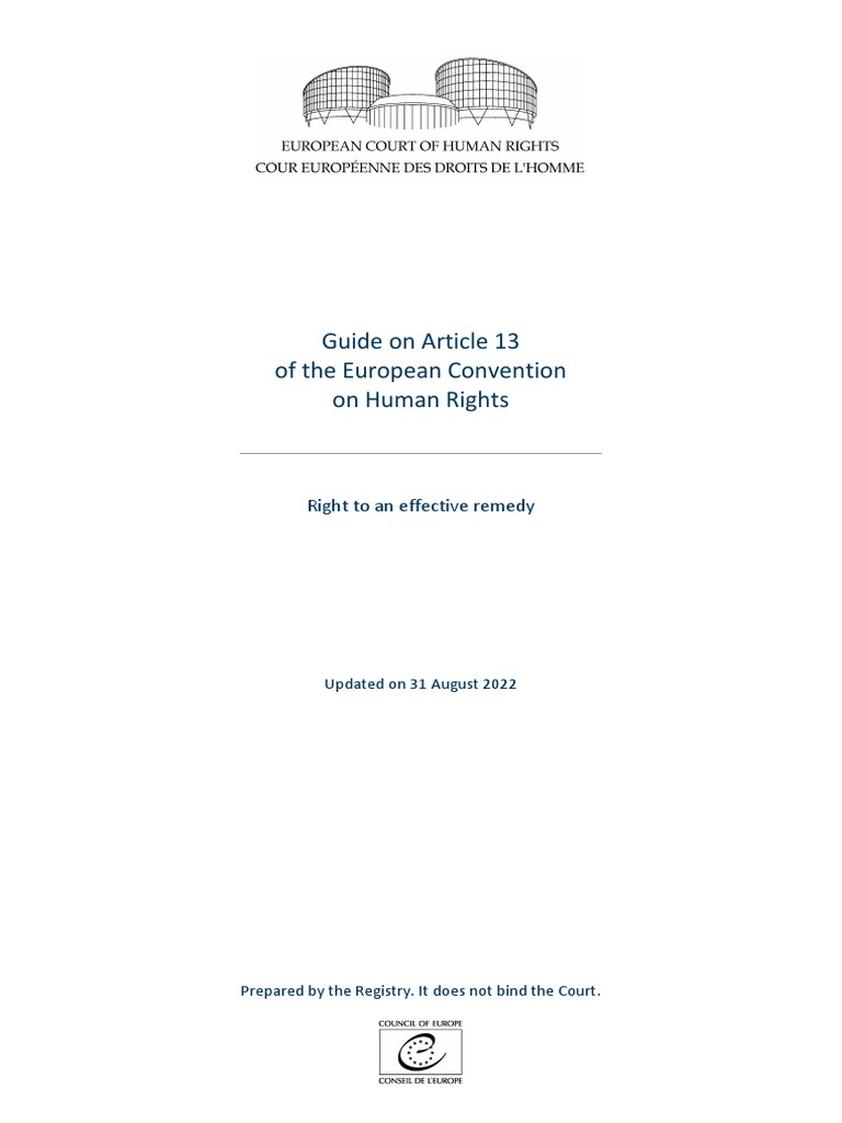 Article 13 ECHR: Right to Effective Remedy | PDF | European Convention ...