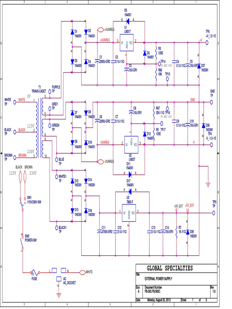 PB-503 Power Supply Schematic | PDF