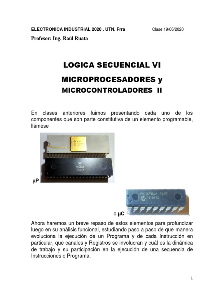 LOGICA SECUENCIAL VIMicroprocesadores y Microcontroladores I PDF