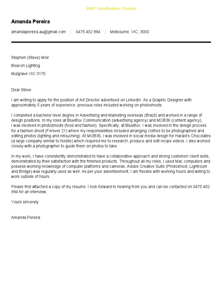 Cover Letter Template PDF