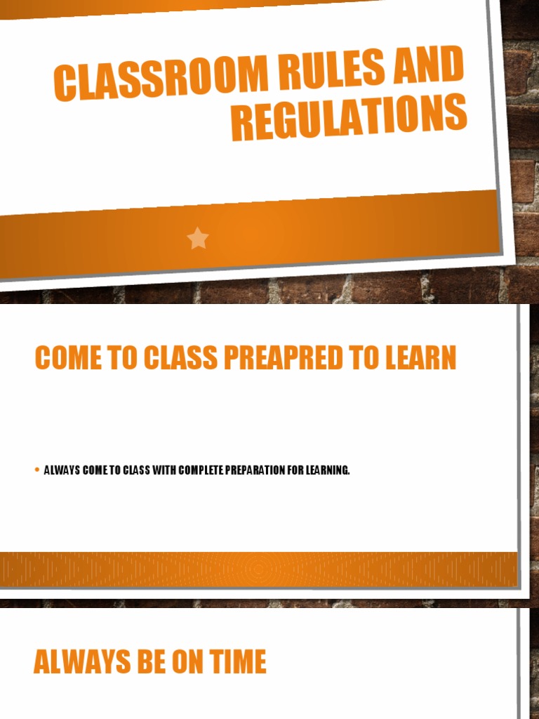 Classroom Rules and Regulations PDF