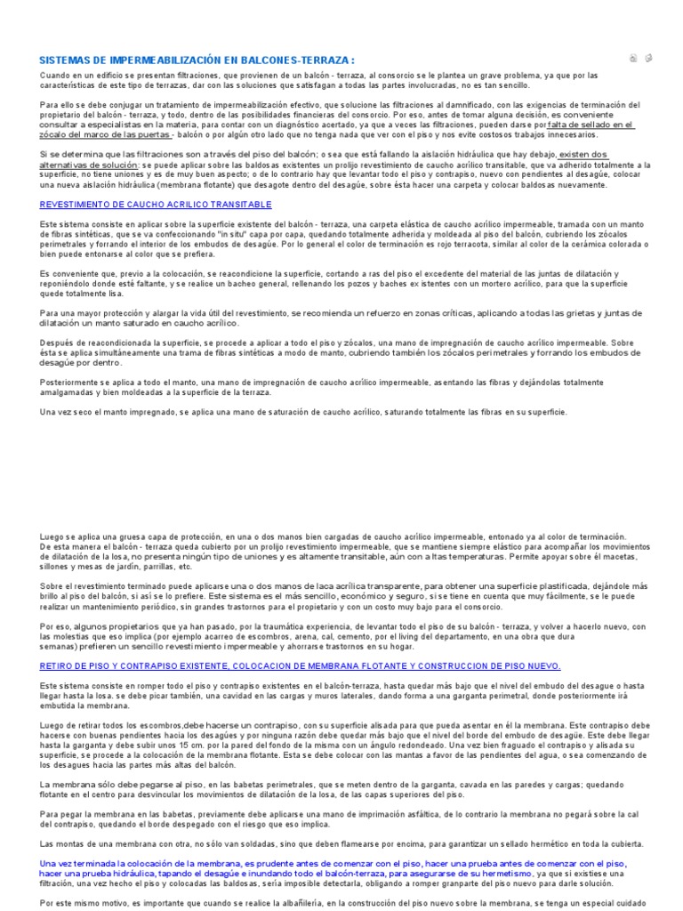 SISTEMAS DE IMPERMEABILIZACIÓN EN BALCONES-TERRAZA adm | Caucho natural