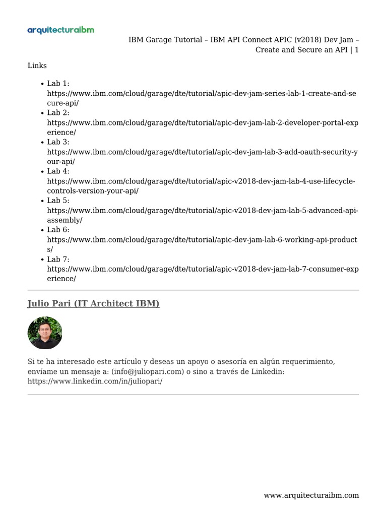 IBM API Connect v2018 Dev Jam Guide | PDF