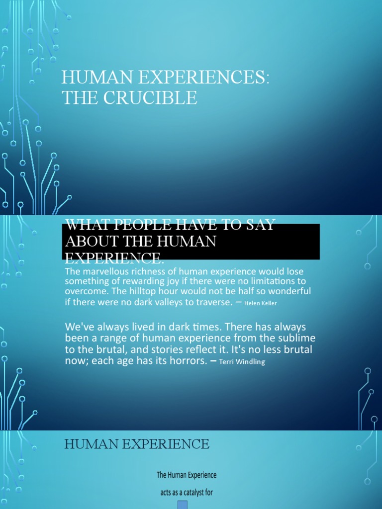 Human Experiences + The Crucible PDF
