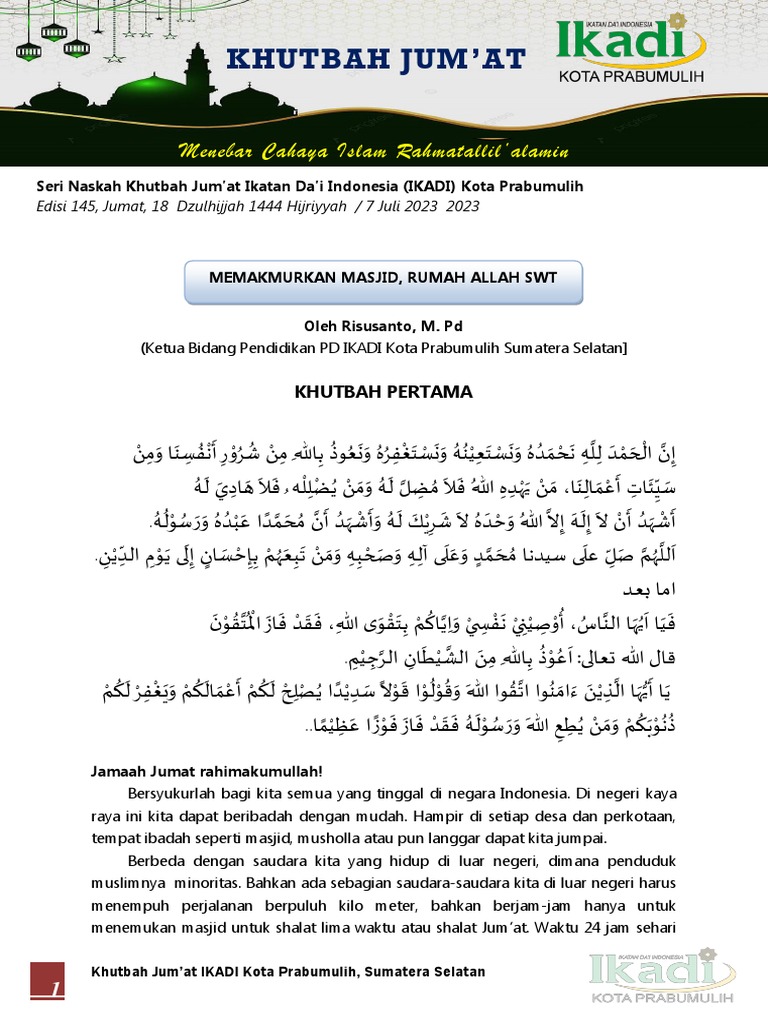 Edisi 148 Memakmurkan Masjid Allah Swt Pdf